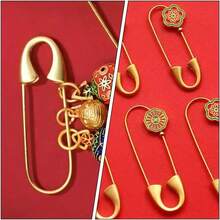 2/5枚装重型安全别针胸针别针金属弹簧锁缝纫工艺品制作，适用于衣服、帽子、裙子、服装DIY珠宝胸针别针 - 多色 - 查看 4