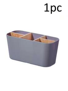Soporte para cepillos de dientes de plástico negro con 5 ranuras y divisor, organizador de almacenamiento independiente para el baño para cepillos de dientes, pasta de dientes, maquinillas de afeitar, decoración de estilo moderno para encimera, baño/sala de estar/almacenamiento en el hogar - Multicolor - Ver 15