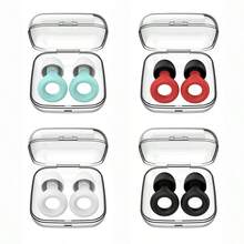 Silicone Earplugs For Swimming Sleep Noise Cancel Noise Reduction-Soundproof Reduce Disturbances -Quality Loop Earplugs Supplies - Black - View 1