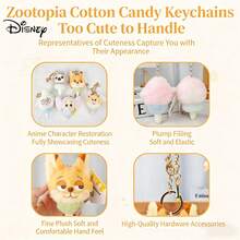 Disney 迪士尼疯狂动物城朱迪·霍普斯和尼克·王尔德毛绒背包挂件，棉花糖系列毛绒玩偶挂件，儿童节日礼物 - 彩色 - 查看 12