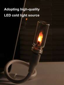 Car USB Atmosphere Light Flickering Flame LED Night Light - Frosted Transparent Glass Candle, Touch Control Mood Lighting Suitable For Car/Bedroom - A - View 6