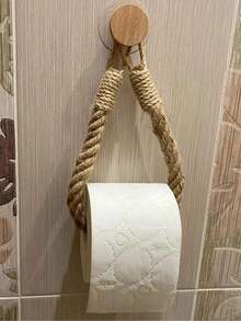 1pc Vintage Rope Towel Rack - Creative Wall-Mounted Design Suitable For Bathroom And Kitchen, Space-Saving Hanging Storage Rack With Suction Cup/Screw Installation, Retro Farmhouse Style Decor, Waterproof Vintage Towel Rack, Fits Any Wall - Multicolor - View 6