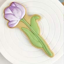 Mother's Day Tulip Flower Shape Cookie Cutter Mold Blossom Gift Biscuit Stamp Icing Cookie Fondant Cake Baking Mold DIY Kitchenware Back To School - View 3