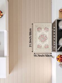 DAJIANG 1 pieza Alfombra de cocina larga con patrón floral europeo, apta para baño, cocina, exterior, interior, pasillo, dormitorio, sala de estar, accesorio de cocina lavable - Multicolor - Ver 13