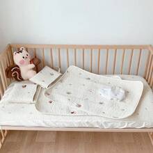 1pc Embroider Bear Diaper Bag Diaper Changing Mat, With Pocket Baby Diaper Pad, With Handle, Both Sides Can Use Baby Mat - Multicolor - View 3