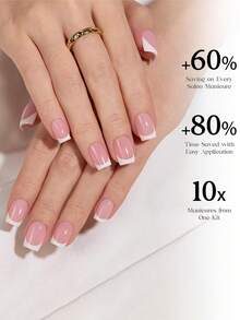 150 pièces Faux ongles carrés courts pour manucure française, ongles faux gel français rose et blanc, ongles artificiels français mats, pointes d'ongles en gel doux, art des ongles DIY durable, convient aux femmes et aux salons de manucure - Rose bonbon - Voir 9