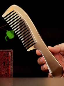 Large Horn Comb, Thick Massage Brush With Plastic Teeth, ABS Plastic Handle, Suitable For All Hair Types, Natural Material, Unique Comb Pattern - Multicolor - View 6