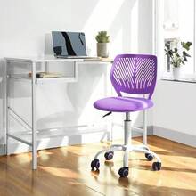 Silla de Escritorio de Trabajo de Oficina Silla de Estudio Ajustable para niños de Respaldo Medio Rosa - Blanco - Ver 1
