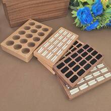 1pc Wooden Ring & Earring Display Tray, Sabili Wood Earring Holder Jewelry Storage Box - White - View 3