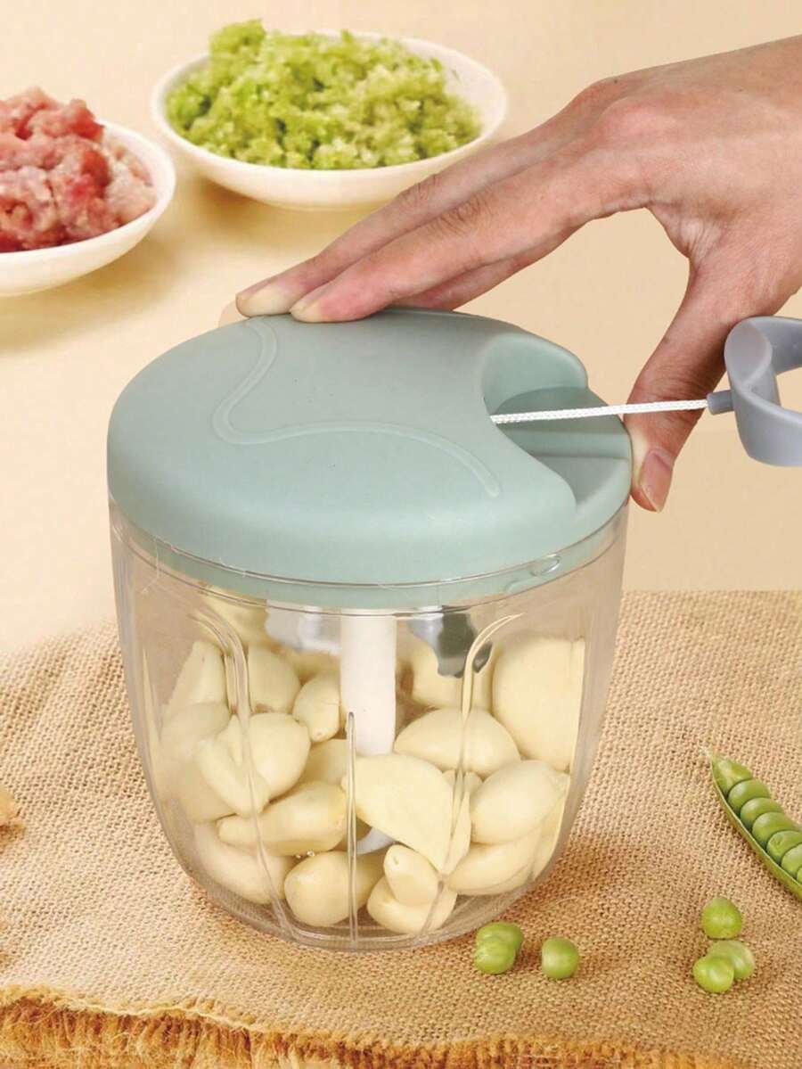 1个手动绞肉机/压蒜器/旋转式蒜蓉器/蔬菜洋葱切碎器/厨房烹饪配件 - 彩色 - 查看 1