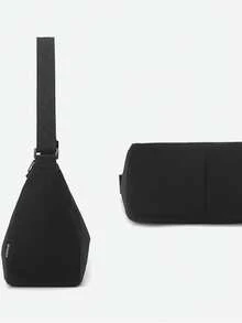 1pc New Casual Nylon Shoulder Tote Bag, Unisex Design, Minimalist, Large Capacity, Commuter Crossbody Bag - Multicolor - View 11