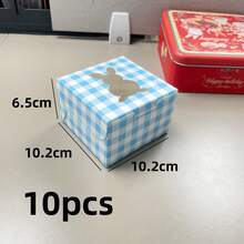 10pcs 4x4x2.5 Inch Easter Cookie Boxes, Rabbit Window Baking Boxes, Pie Boxes, Chocolate Strawberry Boxes, Fragile Heart-Shaped Boxes, Cooked Food Boxes, Cake Boxes, New Year Gift Packaging & Storage - Paper - View 10