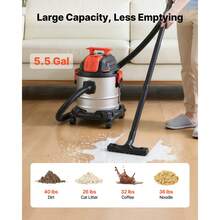 Shop Vac, 5.8 Gallon Wet Dry Shop Vacuum, 4 Peak HP With One-Button Self-Cleaning, Dual-Filter, 900W Input Power, 1.25in X 7ft Hose, 9.8ft Cord, Metal Tank For Jobsite, Workshop, Garage, Home - Xem 6