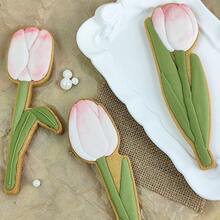 Creative Tulip Flower Mother's Day Cookie Cutter Mold Blossom Biscuit Stamp Icing Cookie Fondant Cake Pastry Dessert Baking Tool Back To School - View 2