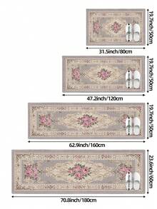 DAJIANG Thảm trải sàn dài họa tiết hoa châu Âu, thích hợp cho phòng tắm, nhà bếp, ngoài trời, trong nhà, hành lang, phòng ngủ, phòng khách. Có thể giặt máy, dễ vệ sinh, chống trơn trượt, phù hợp trang trí phòng ngủ mùa đông. - Nhiều màu - Xem 3