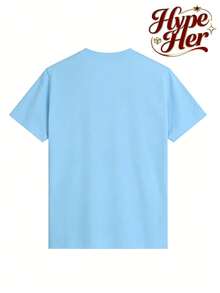 HypeHer Best Selling 2026, Women's Oversized Cotton Short Sleeve Round Neck T Shirt With Blend Kiss My Bass Fish Print For Streewear Or Officewear, Fashionable Everyday Top, Summer Outfits For Women - màu xanh nhạt - Xem 6
