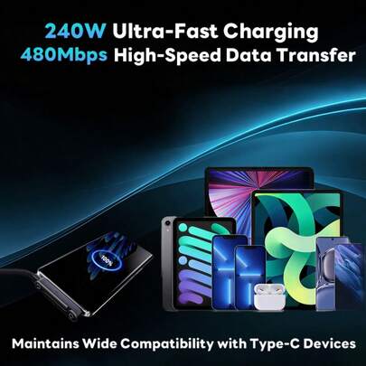 Soporte de metal de aleación 240W Cable de datos y carga rápida USB C compatible con iPhone, compatible con Samsung y todos los dispositivos USB C, cable de carga y sincronización trenzado duradero y de alta velocidad, marca Hihowin, Tipo C macho a macho, conector mate, Soporte plegable para teléfono de carga rápida 240W, Cable plegable 2 en 1, Interfaz Tipo C, Entrega de energía USB, Alta potencia de salida, Regalo del Día de la Mujer Celebración de cumpleaños