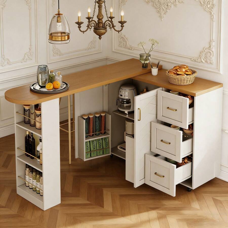 Bars & Wine Cabinets - White + MDF+Metal - View 1