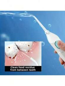 Water Flosser, Manual Dental Cleaner, Travel Portable Teeth Cleaning Device - Mint Blue - View 1
