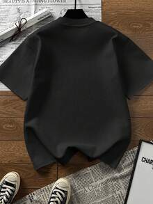 Street Fashion Retro American Portrait & Letter Print Short Sleeve T-Shirt For Women, Casual Summer, Black - Black - View 6