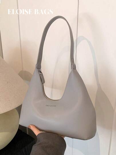 Retro Minimalist French Crescent Underarm Bag, Chic Elegant Versatile Shoulder/Crossbody Baguette Handbag For Women