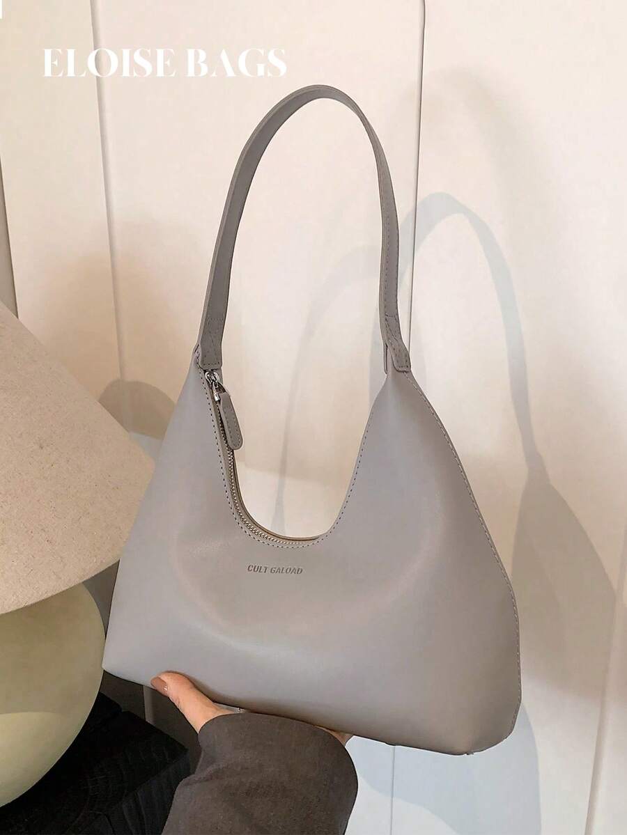 复古简约法式新月腋下包，时尚优雅百搭单肩/斜挎法棍包，适合女士