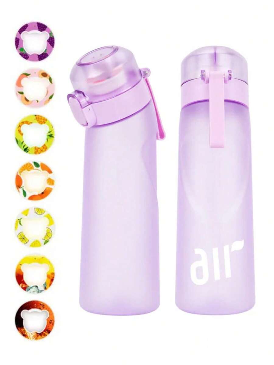 1pc Bottle With 1pc Random Flavor Pods Portable Transparent With Straw Leak Proof Suitable Outdoor Sports - 黑色 - 查看 1