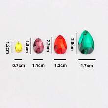 11*18mm, 20pcs/Pack, Flat Bottom Double Hole Exquisite Glass Rhinestones, Slim Teardrop Shape, For Sewing Wedding Dress, Handbag, Shoes Decoration, Jewelry Making Accessories - 11*18mm 20pcs - View 4
