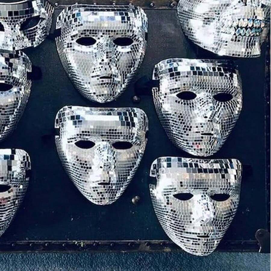 1 chiếc mặt nạ lấp lánh kiểu disco, mặt nạ tráng gương dành cho nam và nữ, thích hợp cho dạ hội hóa trang, sân khấu DJ, tiệc quán bar, phụ kiện trang phục. - Nhiều màu - Xem 1