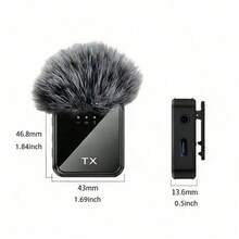 专业无线领夹式麦克风，即插即用，三合一无线领夹式麦克风，二合一无线领夹式麦克风，多端口可选，专业智能降噪，适用于智能手机，即插即用，适用于视频录制、教学、采访、播客、直播等，专业设备，无线全指向电容式录音麦克风，230mAh可充电电池。 - 查看 3