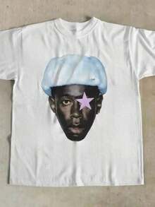 Summer TopsRetro  Portrait 2025 Tylers Thes Creatorsa Tshirt Summer Streetwear Tee Men Women Top Casual Harajuku Y2K Hip Hop Rapper SingerLoose And Co - 白色 5 - 查看 6