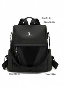 Mochila antirrobo de moda para mujer con gran capacidad para viajes y portátil - Negro - Ver 8