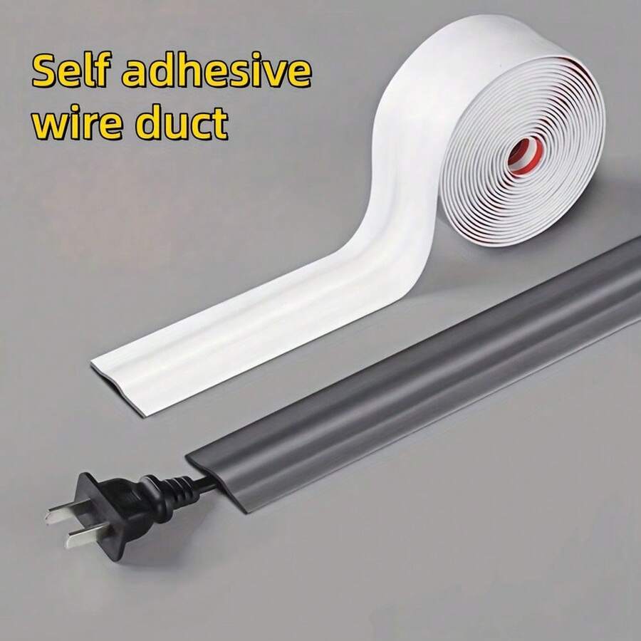 1/3 piezas Canaleta autoadhesiva para ocultar cables en el piso, cubierta para cables ocultos, protector antideslizante - manguito de alambre - Ver 1