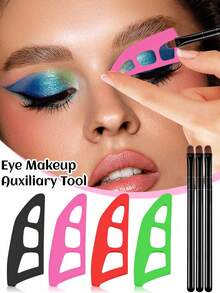 8pcs/4pcs/1pc Eye Makeup Tools, Eyeshadow Stamp Template, Eyeshadow Assistant, Eyeshadow Tools And Makeup Brushes, Eye Makeup Tools, Beauty Tools, Beginner Eyeshadow Assistant, Eye Makeup Beauty Tools, Suitable For Beginners In Pink, Black - Multicolor - View 1