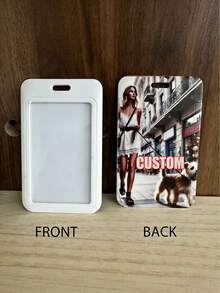 1pc Customizable Work ID Card Holder, Photo Customization, Can Be Paired With Lanyard, Name Letter, Pet Photo Customization, Customized Gift, Student/Work ID Card Protector, Single-Sided Transparent Sliding Card Holder, Colorful, Cute, Kawaii, Y2K, Vacation Style, Casual, Office, Business Casual, Customized, Personalized, Unique, Customized, Girlfriend, Boyfriend, Family, Friends, Outdoor/Travel/Hiking/Sports/Climbing, Business/Office, Bags & Luggage, Large Capacity - Multicolor - View 3