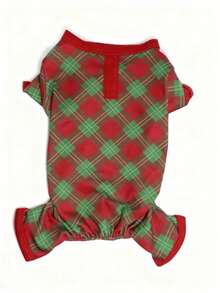 2025新款圣诞宠物套装，保暖透气，高弹力，防尘四脚连体衣，可个性化印花，高品质宠物连体衣，狗狗睡衣，可爱，适合中小型犬，贵宾犬、泰迪犬等。 - 紅色 - 查看 7