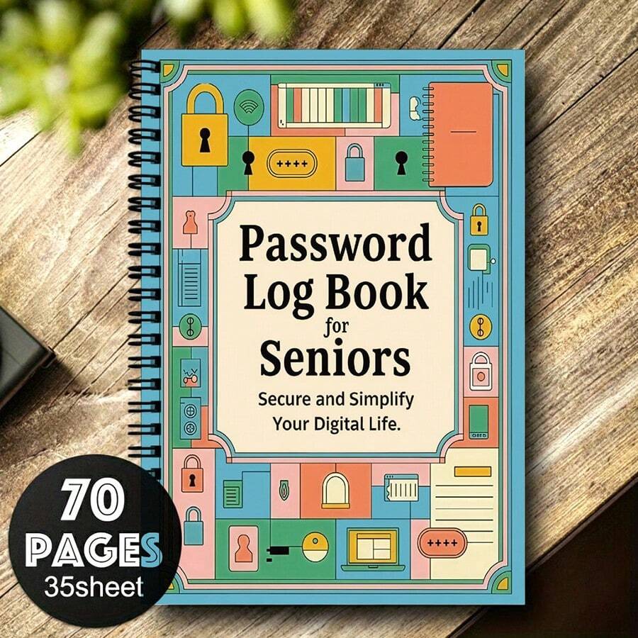 Sổ ghi mật khẩu nhiều màu sắc dành cho người cao tuổi - Sổ tay xoắn ốc vui nhộn để ghi nhật ký đăng nhập Internet & máy tính, tên người dùng, mật khẩu tại nhà hoặc văn phòng, món quà hoàn hảo cho phụ nữ, bạn bè, chị em gái. - Hình chữ nhật - Xem 1