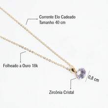 Gold Set Necklace And Solitaire Earring With Crystal Zirconia - pha lê - Xem 4