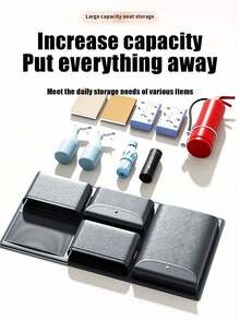 1个汽车后备箱收纳袋，可折叠车载货物整理盒，多功能后备箱整理容器 - 黑色 - 查看 2