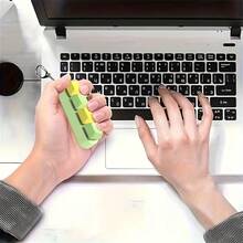 1pc 4-Key Keyboard Keychain Stress Relief Toy, Finger Keyboard Toy, Multiple Colors Available, Tension/Pressure, Unisex Keycap Keychain Pendant Decoration - Multicolor - View 3