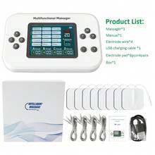 Professional 15 Modes 30 Levels Intensity TENS Electric Muscle Stimulator 4 Outputs EMS Physiotherapy Body Massager Back Neck Full Body Massager Relaxation Rechargeable Electrostimulator - Multicolor - View 14