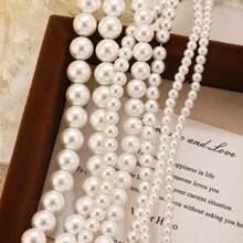 100颗4/6/8/10毫米高品质玻璃仿珍珠圆形散珠，适用于DIY手链、项链、耳环等手工饰品制作。 - 串珠 - 查看 7