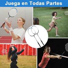 AdooAdii Juego de Bádminton 2 Raqueta Set de Badminton Bolsa de Transporte Ligero Resistente para 2 Jugadores Nio Nia Adulto Sports Deporte Juego al Aire Libre Espacio Techado Patio - Blanco - Ver 6
