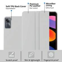 CJIAXIN Funda protectora para tableta Pad SE de 11 pulgadas, con función de despertar/dormir, soporte plegable, carcasa suave y ligera anti-arañazos, adecuada para el modelo Pad SE de 11 pulgadas de 2023 - Gris Claro - Ver 5