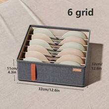 1 pieza Caja de almacenamiento plegable para ropa interior, organizador de cajón de estilo con múltiples compartimentos para sostenes, ropa interior, calcetines, adecuado para armario, dormitorio, hogar, dormitorio, ahorro de espacio, también se puede usar como decoración, decoración navideña, decoración de habitación, decoración del hogar, organizador de almacenamiento, artículo esencial de viaje - Multicolor - Ver 6