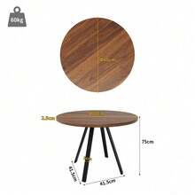 Dining Tables - Walnut+Black + MDF+Metal - View 10