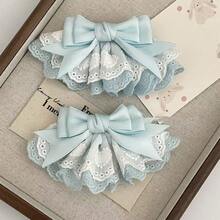 1pc/4pcs Ethereal Lace Bow Hair Clips, Lolita Side Bangs Clips, Sweet Ponytail Clips For Women - Lace Bow Hairpin - View 2