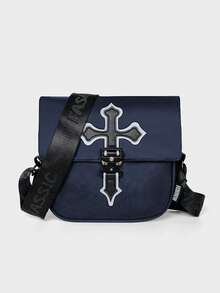 Túi đeo chéo nam, túi đeo vai cỡ lớn, nhẹ, kiểu dáng thường ngày, có dải phản quang ban đêm, túi đeo vai unisex, túi vuông có nắp gập, phù hợp cho đi làm và đi học hàng ngày. - Nhiều màu - Xem 11