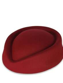 1pc Flight Attendant Hat Band, Felt Round Cap Vintage Beret Hat, Cabin Crew Costume Accessory, Gift For Women - Multicolor - View 9