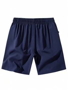 1pc Men's Lightweight Quick-Dry Elastic Sports Shorts For Fitness, Running, Workout, Spring/Summer - Navy Blue - View 4